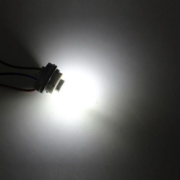 Автомобільні LED-лампа 16 діодів у колбі БІЛА в ЗАДІЙ хід, ДХО, ПОВОЛОТ СТОП &mdash; ЯРКА з цоколем 1157 16LED_1157WH_KOLB фото