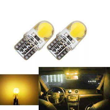 Светодиодные LED лампочки HL40 с цоколем T10 (W5W, 9V-12V, ЖЕЛТЫЕ), безцокольные лед лампы в габариты / 2шт T10_#40 фото