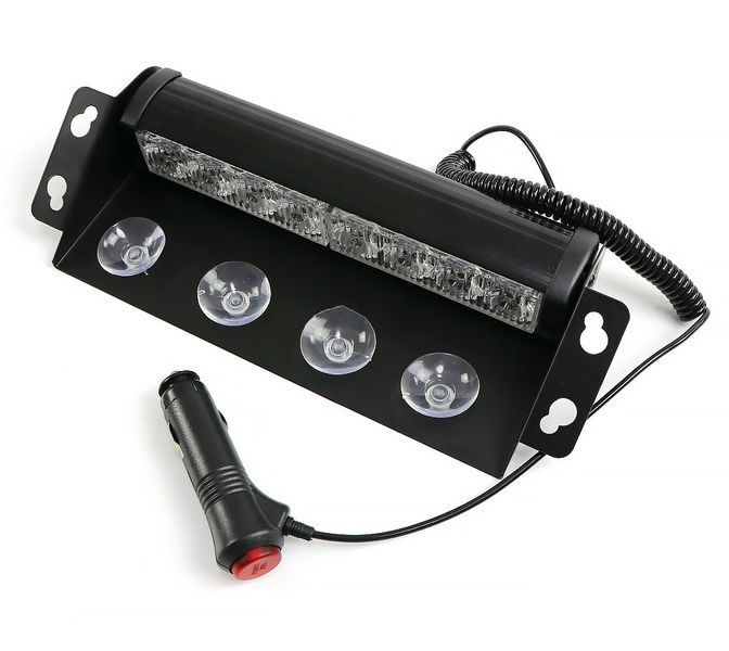 Стробоскоп на стекло, Проблесковый маячок на лобовое стекло ЖЕЛТО_ЖЕЛТЫЙ (8 LED, 24Вт, 18 режимов STROB_LOBHS51057S_YY фото