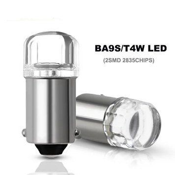 Светодиодные LED лампочки HL84 с цоколем T4W (BA9S, 9V-12V, БЕЛЫЕ), цокольные лед лампы в габариты / 2шт T10_#84 фото