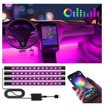 12 LED RGB подсветка салона светодиодная с микрофоном (реагирует на звук), через приложение, 16 режимов, usb ATMO_12LED_USB/1 фото