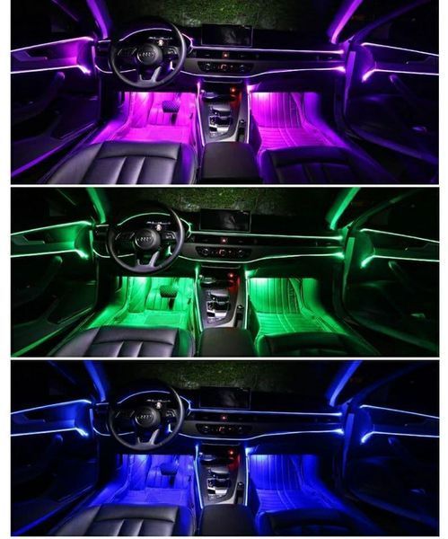 RGB різнокольоровий Неон в авто, 5 LED 6 м Холодний неон, Неонове підсвічування, Гнучкий неон(6 метрів, 5 ламп, APP) ELWIRE_6MRGB_APP фото