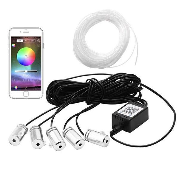 RGB різнокольоровий Неон в авто, 5 LED 6 м Холодний неон, Неонове підсвічування, Гнучкий неон(6 метрів, 5 ламп, APP) ELWIRE_6MRGB_APP фото