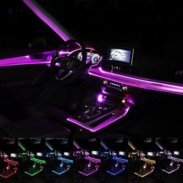 RGB різнокольоровий Неон в авто, 5 LED 6 м Холодний неон, Неонове підсвічування, Гнучкий неон(6 метрів, 5 ламп, APP) ELWIRE_6MRGB_APP фото
