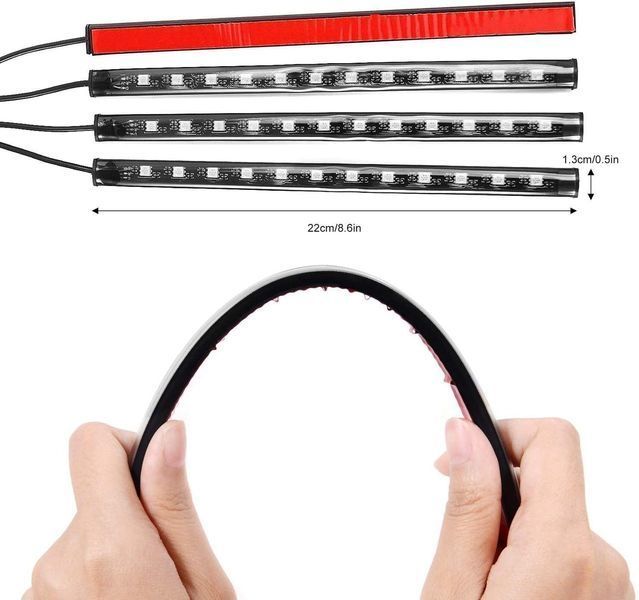 12 LED RGB світлодіодне підсвічування салону з мікрофоном (реагує на звук), через додаток, 16 режимів, usb ATMO_12LED_USB/1 фото