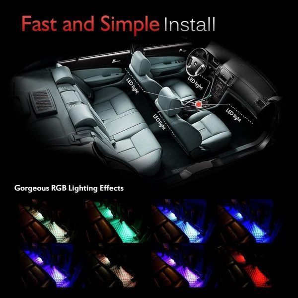 9 LED RGB подсветка салона светодиодная с микрофоном (реагирует на звук) 16 режимов, через приложение, USB ATMO_9LED_USB/1 фото