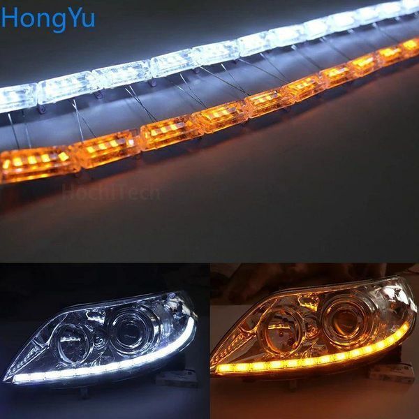 Гнучкі денні ходові вогні з поворотом, що біжить CRYSTAL LED Strip DRL (к-кт 2x60 см) білий + жовтий DRL_CRYST_60 фото