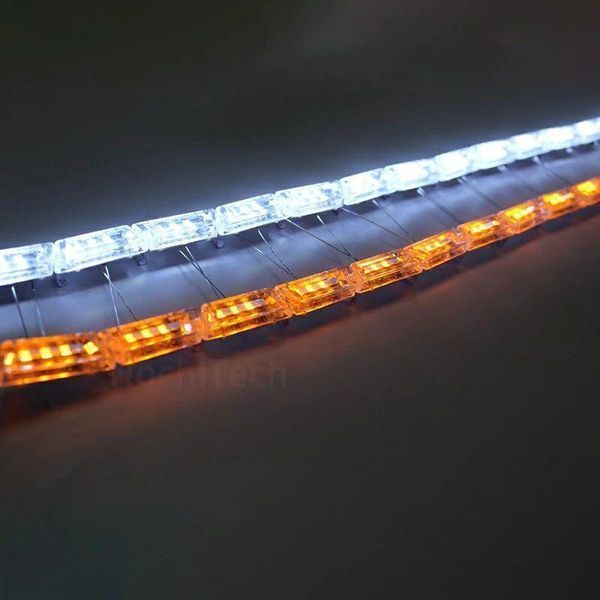 Гнучкі денні ходові вогні з поворотом, що біжить CRYSTAL LED Strip DRL (к-кт 2x60 см) білий + жовтий DRL_CRYST_60 фото