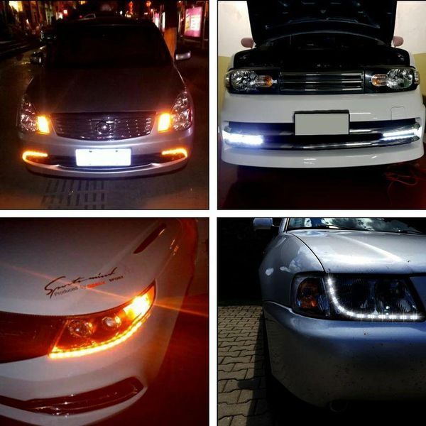 Гнучкі денні ходові вогні з поворотом, що біжить CRYSTAL LED Strip DRL (к-кт 2x60 см) білий + жовтий DRL_CRYST_60 фото