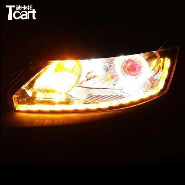 Гнучкі денні ходові вогні з поворотом, що біжить CRYSTAL LED Strip DRL (к-кт 2x60 см) білий + жовтий DRL_CRYST_60 фото