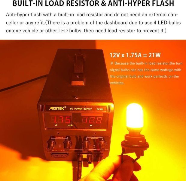 Автомобільна LED лампа 144 діоди ЖЕВТА в ПОВОРОТ, габарити з цоколем 1156 (P21W) (BA15S) CAN BUS (НЕТ 144LED_1156YEL фото