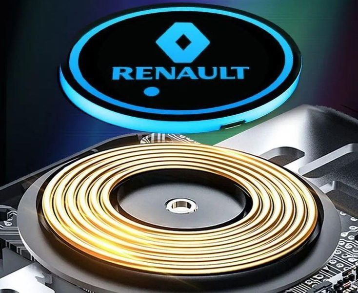 Подсветка подстаканника RGB в авто с логотипом автомобиля RENAULT (к-кт 2шт.) CUP_HOLDER_RENAULT фото