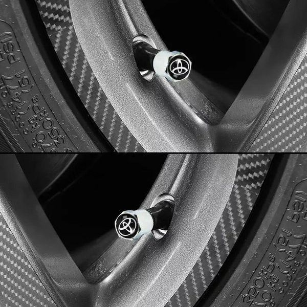 Ковпачки на ніпель, золотник з логотипом TOYOTA, Захисні металеві ХРОМ ковпачки для ніпелів KOLP_YX088_TOY фото