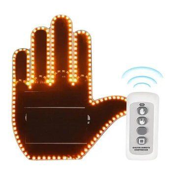 Підсвічування автомобільне LED-долоня на заднє скло з жестами + пульт/ Світлодіодна рука STICKER_LEDHAND фото