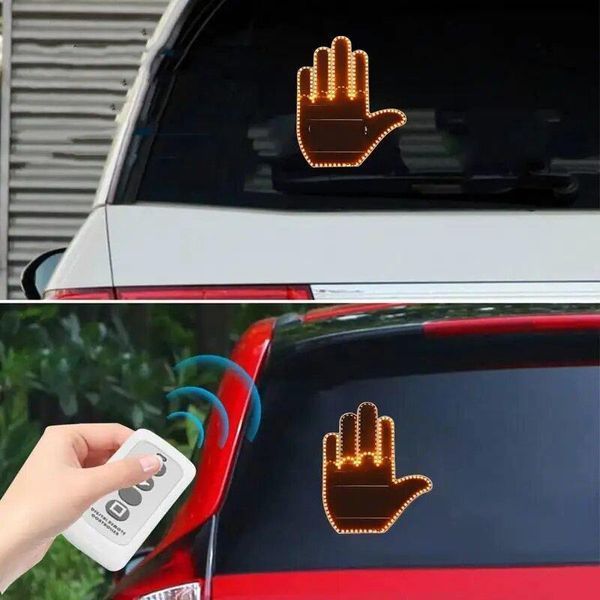 Підсвічування автомобільне LED-долоня на заднє скло з жестами + пульт/ Світлодіодна рука STICKER_LEDHAND фото