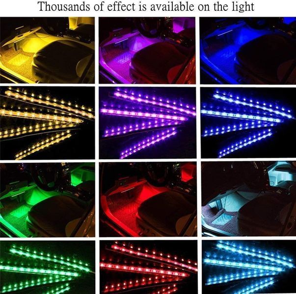 9 LED RGB підсвічування салону світлодіодне з пультом та мікрофоном (реагує на звук) 16 режимів ATMO_9LED фото