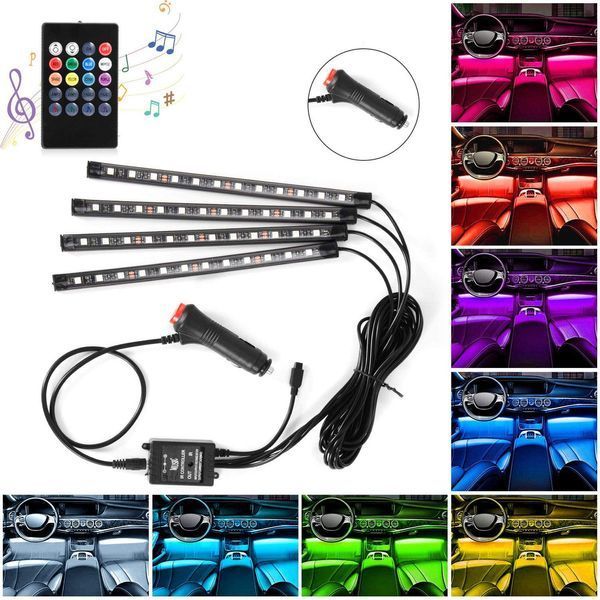 12 LED RGB світлодіодне підсвічування салону з пультом і мікрофоном (реагує на звук) 16 режимів ATMO_12LED фото