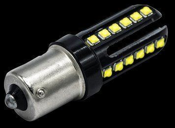 Автомобільна LED-лампа 24 CREE діода БІЛА в ЗАДНІЙ хід, ДХО, СТОП &mdash; САМА ЯРКА з цоколем 1156 (P21W) 24LED_1156WH_CREE фото