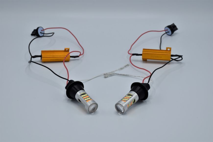42 LED ДХО + повороты DRL дневный ходовые огни + поворот CAN BUS (НЕТ ОШИБОК) 7440 T20/T25 12V DRLTurn_42LED_7440 фото