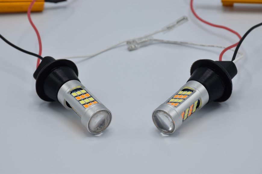 42 LED ДХО + повороты DRL дневный ходовые огни + поворот CAN BUS (НЕТ ОШИБОК) 7440 T20/T25 12V DRLTurn_42LED_7440 фото